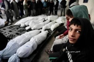 img_20240118_211718_7607289551826131185986-300x200 Palestinians bid farewell to their family members who were killed by Israeli air strikes that targeted a house in eastern Rafah, south of the Gaza Strip.