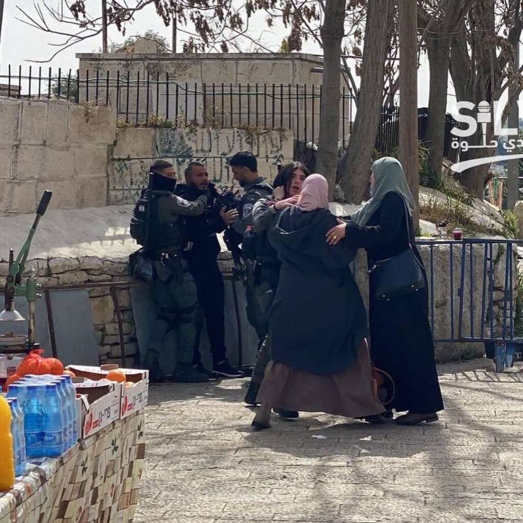 img_20240301_211432_9895437176612332273910-1024x1024 The Israeli occupation forces assault a Palestinian young man and a woman whilst detaining them near Lion’s gate in the old city of Jerusalem.