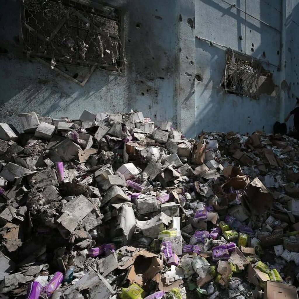 img_20240319_170635_5827071668994305280861-1024x1024 Bombing the warehouses of the Ministry of Social Affairs in Gaza, that distribute aid to the displaced in the Nuseirat camp in the central Gaza Strip. 8 people were killed inside these warehouses.