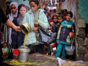 img_20240319_171953_5251287077522574971633-300x225 Children, women and elderly people are seen waiting their turn to get food that was distributed by a charity organization amidst the ongoing Israeli aggression against Gaza.