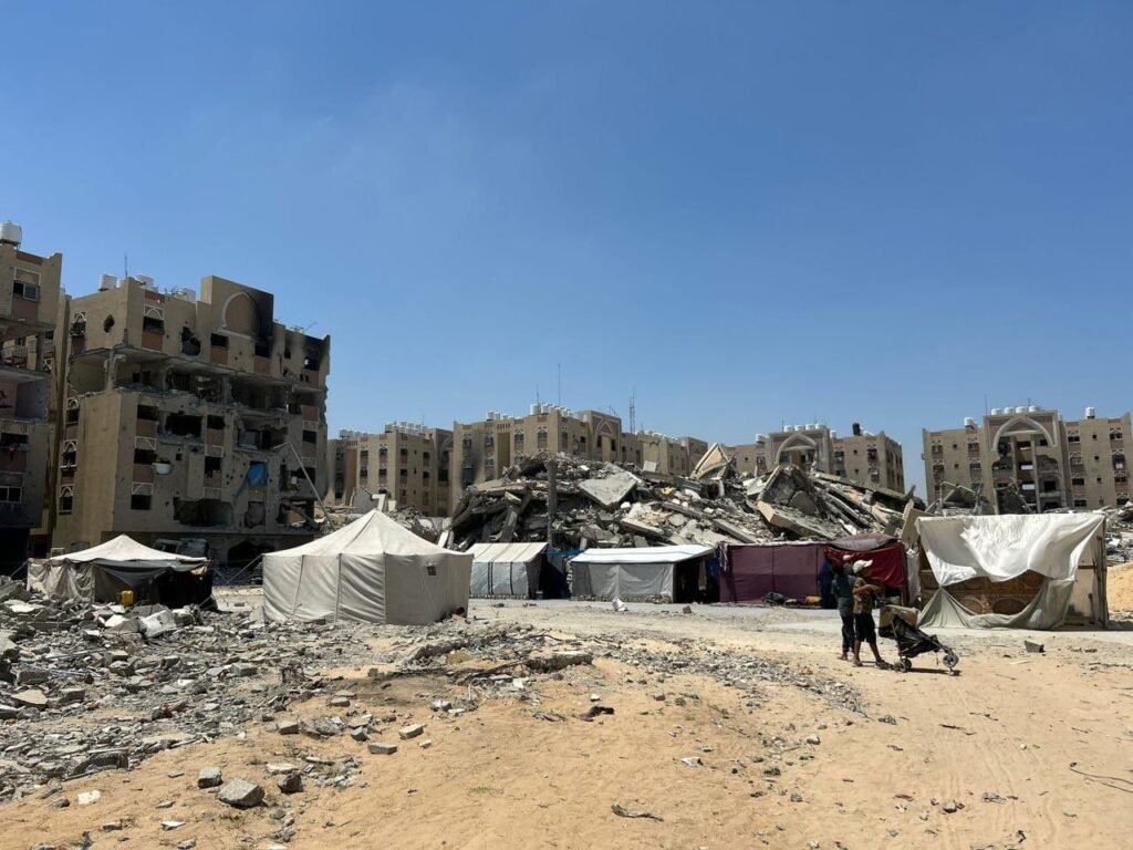 img_20240707_014441_2801211767872861250670-1024x768 Palestinian residents of Hamad City returned to find it devastated following an Israeli occupation invasion, setting up tents beside their destroyed homes.